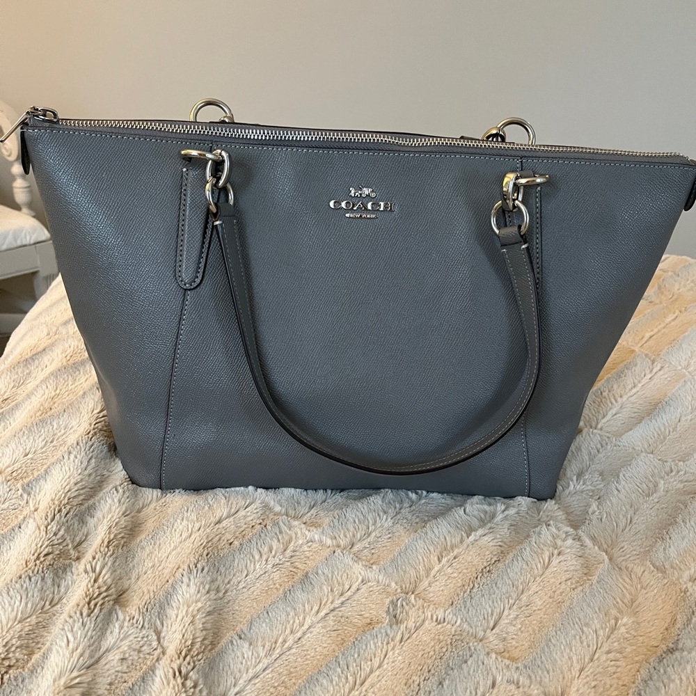 Coach Gray Leather Ava Tote Bag